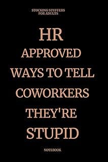 Stocking Stuffers For Adults: Approved Ways to Tell Coworkers They're Stupid Notebook – Sarcastic Prank Gag Gift