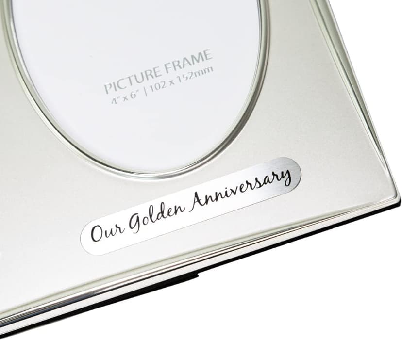 Haysom Interiors Traditional Two Tone Silver Plated 50th Golden Anniversary Double Picture Frame