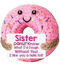 Bestie Gifts for Women Friend - Funny Cute Cool Handmade Knitted Donut for Female Woman Besties Best Friends BFF Soul Sister Coworker Friendship Birthday