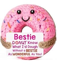 Bestie Gifts for Women Friend - Funny Cute Cool Handmade Knitted Donut for Female Woman Besties Best Friends BFF Soul Sister Coworker Friendship Birthday