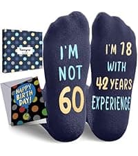 HAPPYPOP 50TH 60TH Birthday Gift Ideas - Men Birthday Socks for 50 60 Year Old Man Dad Him
