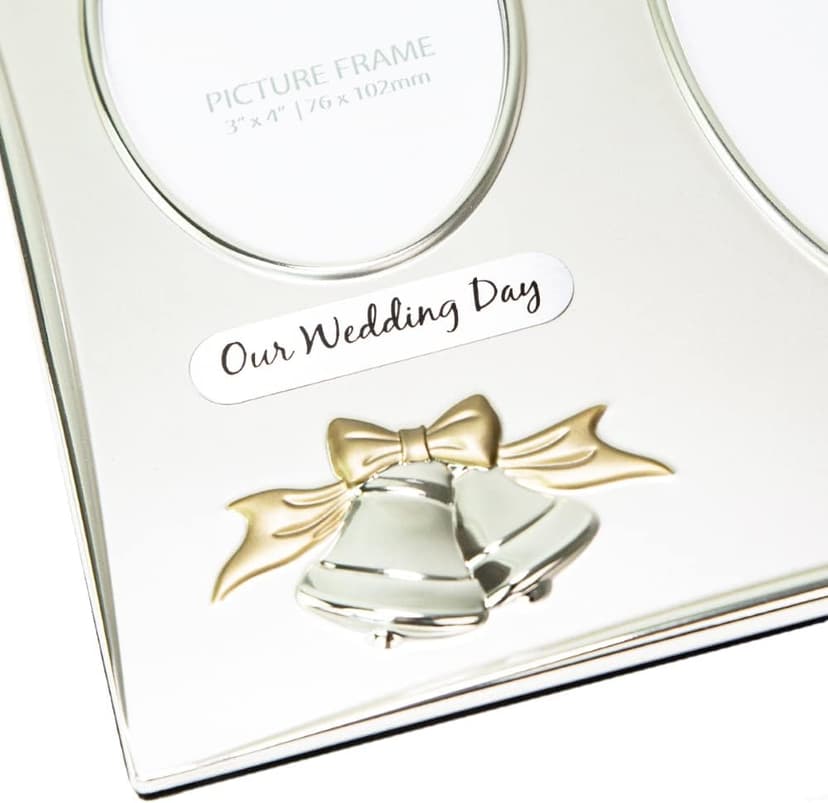 Haysom Interiors Traditional Two Tone Silver Plated 50th Golden Anniversary Double Picture Frame