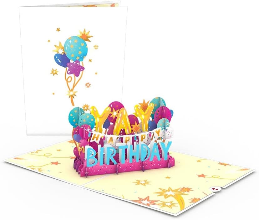 Lovepop Birthday Pop-Up Card for Her, Him, Girls, Boys - 3D Celebration Cards - Yay Happy Birthday - 5" x 7" - Blank Notecard & Envelope Included