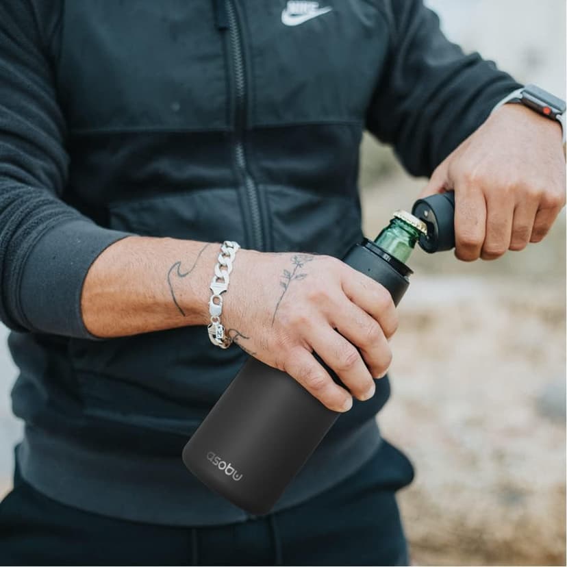 Asobu Frosty Beer Holder,2 Go Vacuum Insulated Double Walled Stainless Steel Beer Can and Bottle Cooler with Beer Opener, Bpa Free, Fits Standard 12oz, Ice Cold for Hours, Great Gift for Beer Lovers