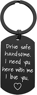 iWenSheng Drive Safe Keychain for Boyfriend - Drive Safe Handsome I Need You Here With Me Keyring Birthday Valentine’s Day Gifts for Him Boyfriend Husband Gifts