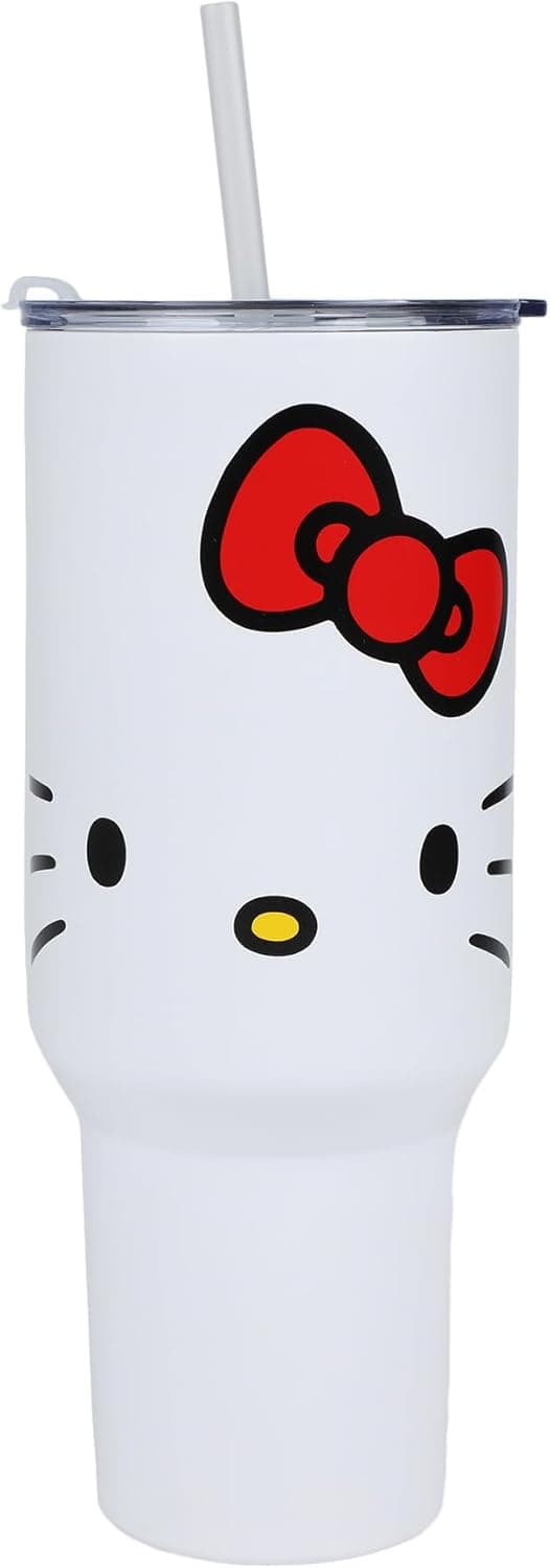 Bioworld Hello Kitty 40 Oz. Stainless Steel Tumbler With Leak-Proof Lid