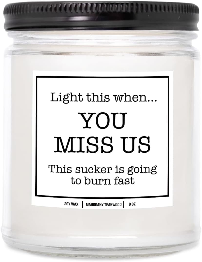 You Nique Designs Moving Away Candle 9 oz - Goodbye Gifts for Friends, Neighbors, Farewell Candles for People Moving, Going Away Gifts for Someone Moving Away (Mahogany Teakwood)