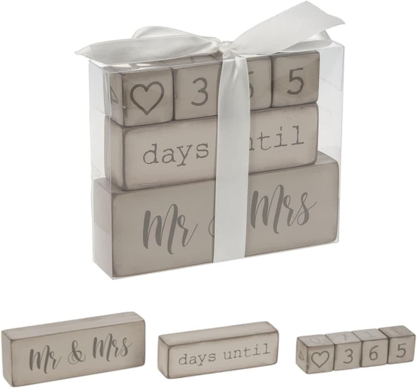 Ganz 6 Piece Wooden Block Wedding Day Countdown Calendar