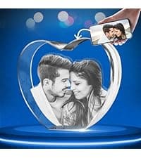 Personalized 3D Crystal Photo, Picture Cube Idea Gift With Your Own Photo, Customized Christmas, Birthday, Wedding Memorial, Mother's Day, Couples Gift for Women, Wife, Husband, Men - Small Portrait