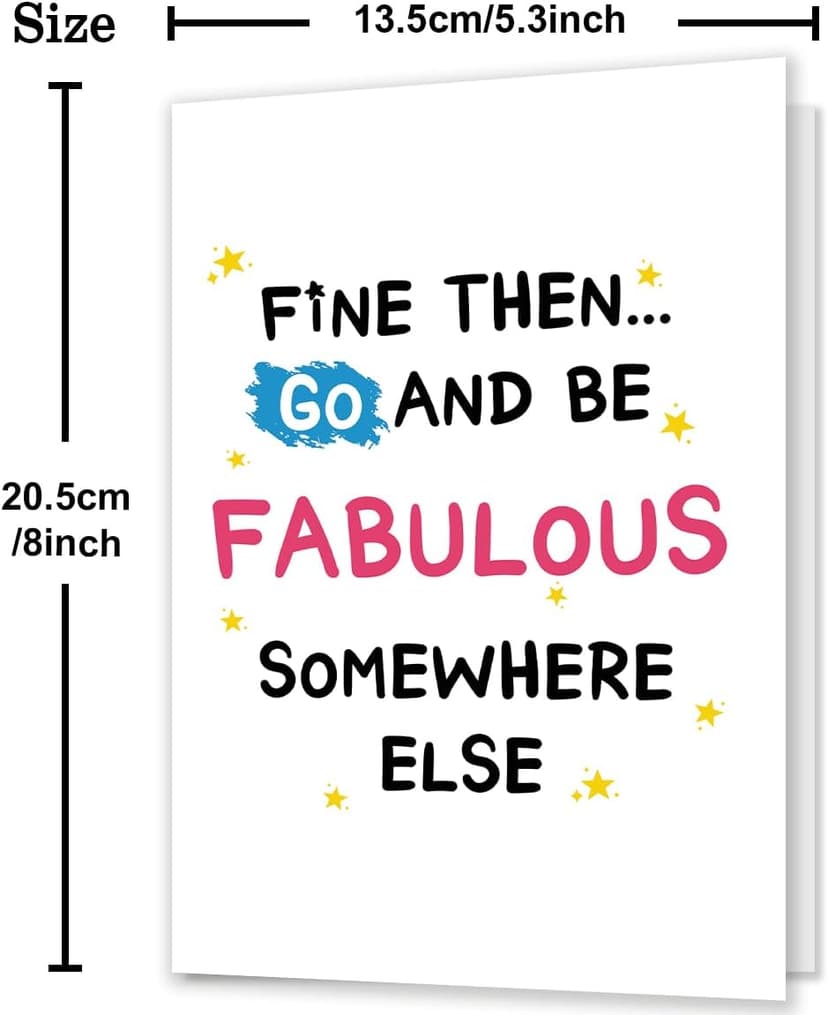 Funny Leaving Card for Coworker, Retirement Going Away Card for Coworker, Farewell Cards for Friend, Gift for Colleague Leaving, Be Fabulous Somewhere Else