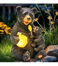 GIGALUMI Solar Garden Decor Watering Elephant Statues Outdoor, Birthday Gifts for Women Mom Grandma Senior Elder, Elephant Ornament for Balcony, Garden, Patio, Yard, Lawn (Constant Lights Only)