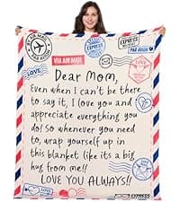 Joiedomi Birthday Gifts for Mom Soft Flannel Mom Blanket for Women Wife Grandma Mothers Day Anniversary Present from Daughter Son 50" x 60" Ivory White