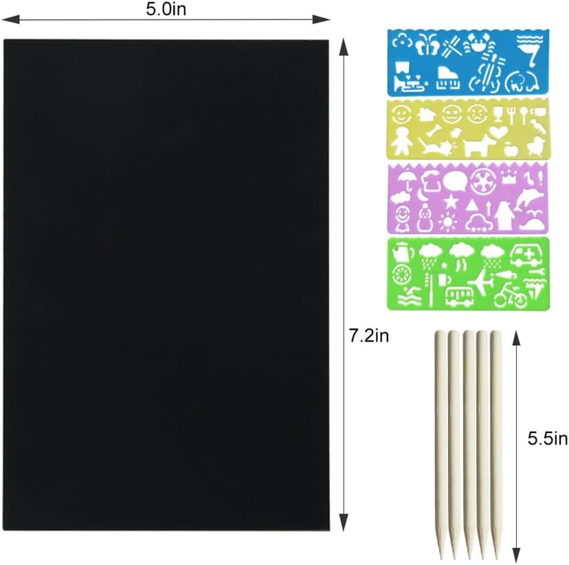 FUNNYB&G Rainbow Scratch Paper Art for Kids - 60 Pcs Magic Rainbow Scratch Paper Off Set Scratch Easter Crafts Arts Supplies Kits Pads Sheets for Party Games Halloween Christmas Birthday Gifts