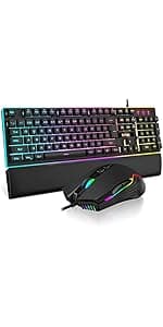 RedThunder 60% Wireless Gaming Keyboard & Mouse Combo with Rechargeable Battery, Ultra-Compact Small RGB Mechanical Feel Keyboard, Ergonomic Lightweight Honeycomb Optical Mouse for Gaming/Business
