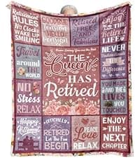 Retirement Gift for Woman, Retirement Blanket for Women/Men, Farewell Gifts for Coworkers, Going Away Goodbye Merch for Mom Grandma Throws Blankets 60"x50"