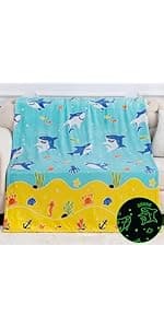 Dinosaur Gifts Toys for Boys Girls - Glow in The Dark Dino Blanket Best Christmas Birthday Valentines Easter Presents for Kids Age 1 2 3 4 5 6 7 8 9 10 Year Old Child Teen Toddler Soft Throw 50"x60"