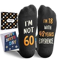 HAPPYPOP 50TH 60TH Birthday Gift Ideas - Men Birthday Socks for 50 60 Year Old Man Dad Him