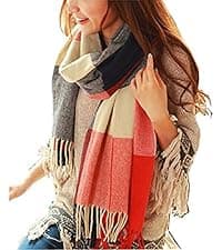 Loritta Womens Scarf Fashion Long Plaid Shawls Wraps Big Grid Winter Warm Lattice Large Scarves Gifts