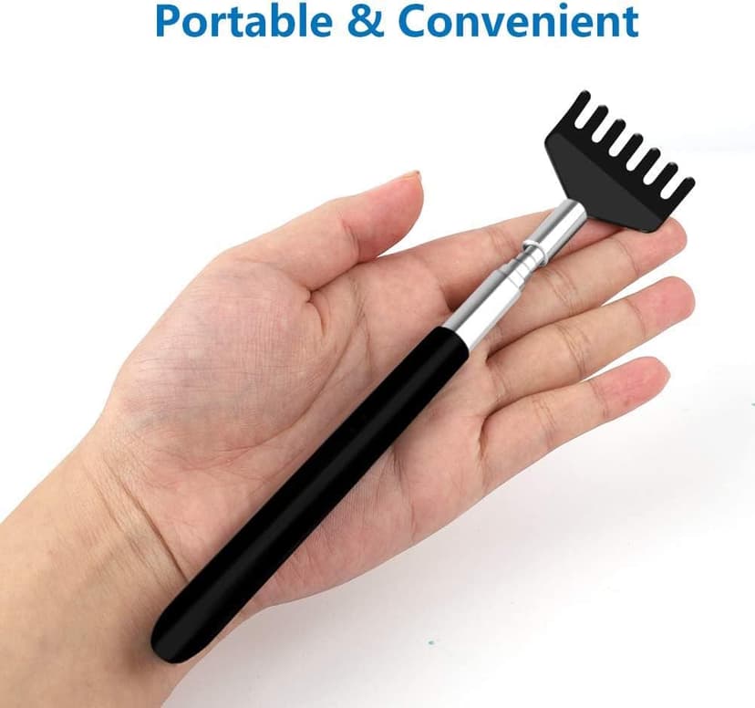 6 Pack Extendable Back Scratcher - Portable Telescoping Metal Back Scratchers/Hand Massager with Soft Rubber Handles for Thanksgiving, Birthday, Christmas Gifts