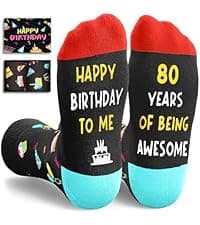 HAPPYPOP Birthday Gift Ideas - Socks for Senior Women Over 80, Best Gifts for 80 Year Olds
