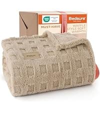 Bedsure GentleSoft White Throw Blanket for Couch - Cozy Blanket for Women, Cute Fleece Throws for Girls, Teacher Gifts Birthday Gifts for Women Men Mom, Room Home Dorm Decor, Off White, 50x60 Inches