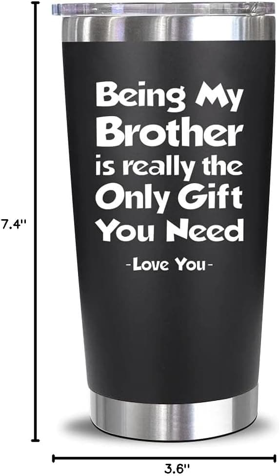 NewEleven Gift For Brother From Sister, Bro - Best Birthday Gift For Big, Little Brother, Siblings, Brothers In Law - Funny Gag Gifts For Men - 20 Oz Tumbler