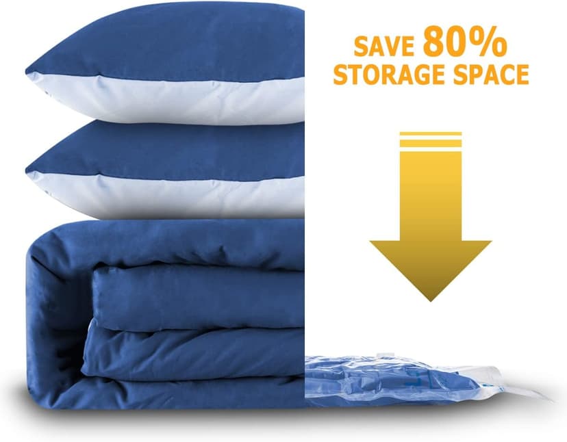 Vacuum Storage Bags 7 Jumbo, Space Saver Sealer Bags,Plastic Packaging Bags,Compression Bags for Clothes, Pillows, Comforters, Blankets, Bedding,No pump included