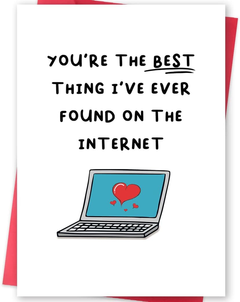 Ziwenhu Funny Internet Dating Card for New Boyfriend, Cute Anniversary Card for Girlfriend, Happy 1 Year Anniversary Card, Valentines Day Gift for Husband Wife…