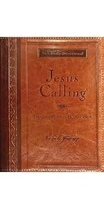 Jesus Calling, Large Text Brown Leathersoft, with full Scriptures: Enjoying Peace in His Presence (a 365-day Devotional)