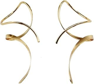 Earrings for Women Spiral threader earrings hand bent dangle earrings for women，suitable for gift giving, perfect for your birthday party, Christmas, gift giving.