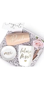 Engagement Gifts for Couples, Boyfriend and Girlfriend Wine Glass Engaged Gift Set with Wine Bag, Fiance Fiancee Gift for Him and Her Bride and Groom, Wedding Bridal Shower Gifts for Newlywed