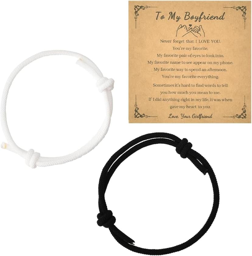 Couples Bracelets for Him and Her Bond Bracelet Long Distance Relationship Gift Ideas Adjustable Bracelets for Men Women