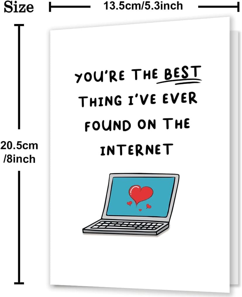 Ziwenhu Funny Internet Dating Card for New Boyfriend, Cute Anniversary Card for Girlfriend, Happy 1 Year Anniversary Card, Valentines Day Gift for Husband Wife…