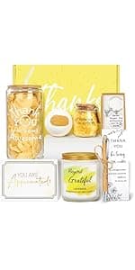 Thank You Gifts for Women, Employee Appreciation Gifts, 8PCS Thank You Gift Box Baskets for Coworkers Teacher Boss Secretary Nurse, Thank You for Being Awesome Farewell Spa Gratitude Box W/Tumbler