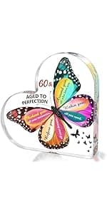 50th Anniversary Wedding Gifts for Couple Parents, Acrylic Heart Cake Topper Decorations, 50 Year Anniversary Presents Gifts Idea for Her Him