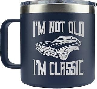 Gifts for Dad from Daughter, Son, Kids on Fathers Day, Christmas - Grandpa Gifts for Christmas - Birthday gifts for Grandpa - Dad Birthday gifts - Funny Mug 14oz, Navy Insulated Stainless Steel