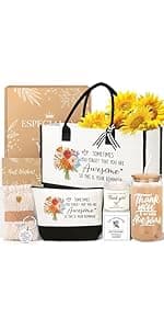 60th Birthday Gifts for Her Women, Cool Gifts for 60 Year Old Woman, Sixty Birthday Tote Bag Glass Cup Candle Gift Basket Ideas Daughter Mom Sister Friend Wife Coworkers