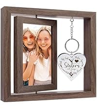 Wedding Gifts for Couples 2025,Rotating Floating Mr and Mrs Picture Frame,4x6 Rustic Picture Frame Engagement Gifts for Couples,Bridal Shower Gift for Bride to Be