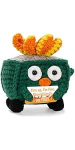 Appreciation Gifts for Her Emotional Dumpster Crochet Fire, Knitting Dumpster Doll, Funny Cheer Up Gag Gifts for Friends Birthday (Purple)