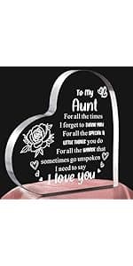 Gifts for Boyfriend, Men, Husband, I Love You Romantic Birthday Anniversary Retirement Gift - Heart Shaped Acrylic Block Paper Weights for Him Idea