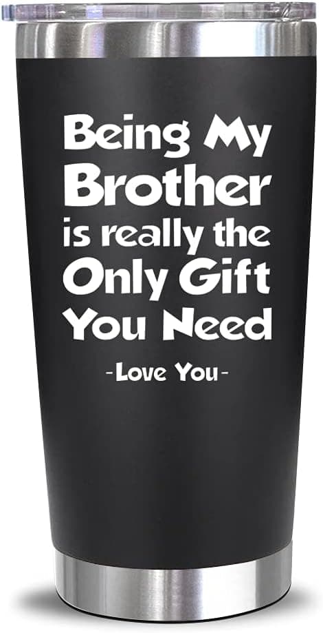 NewEleven Gift For Brother From Sister, Bro - Best Birthday Gift For Big, Little Brother, Siblings, Brothers In Law - Funny Gag Gifts For Men - 20 Oz Tumbler
