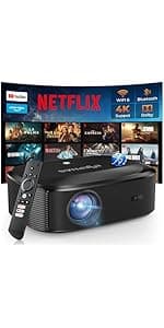 Mini Projector for iPhone, ELEPHAS 2024 Upgraded 1080P HD Projector, 8000L Portable Projector with Tripod, Movie Projector Compatible with Android/iOS/Windows/TV Stick/HDMI/USB