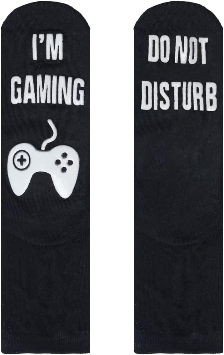 NDLBS Funny Christmas Gifts Novelty Gaming Socks Christmas Stocking Stuffers for Men Teens Boys Kids Him Adult Xmas Gifts