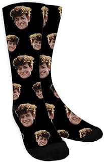 TinyName Custom Socks with Faces Personalized Face Sock with Text Customized Funny Socks for Men and Women