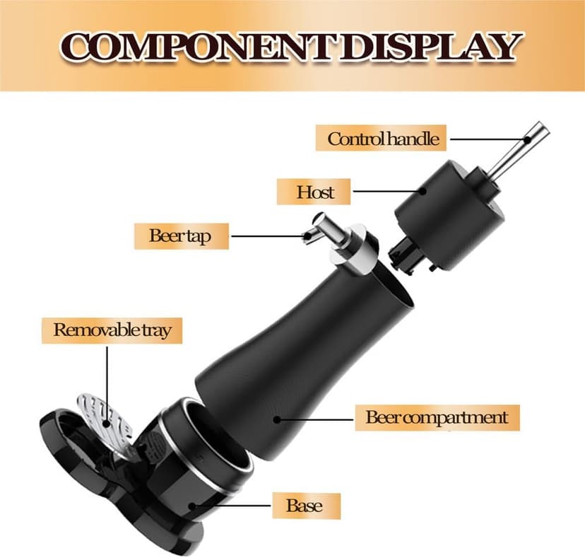 Draft Beer Dispenser, Beer Foam Maker, Beer Draft System for Canned and Bottled, Beer Gifts for Men, Father's Day, Birthday, Black