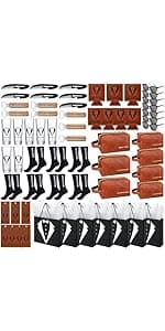 60Pcs Groomsmen Gifts Groomsmen Proposal Box with Shot Glasses Socks Sunglasses PU Leather Toiletry Bag Bottle Opener Can Cooler Groomsman Gifts for Wedding Groomsmen Best Man Gift (60, Brown)