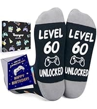 HAPPYPOP Birthday Gifts for Mom Dad - Ideal Socks for Seniors in 50s with Greeting Card