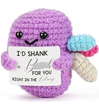 Friendship Gift Crochet Axolotl, Tiny Handmade Present for Best Friend, Sisters, Coworker Work Bestie, Funny for Birthday, Valentines, Christmas, Easter, Mother's Day, Graduation