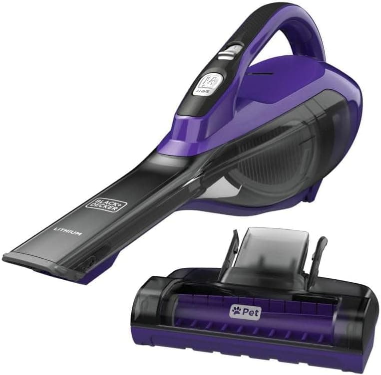 BLACK+DECKER dustbuster furbuster AdvancedClean Cordless Pet Handheld Vacuum, Home and Car Vacuum (HLVA325JP07)