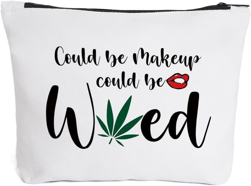 Fokongna Funny Makeup Bag Gifts For Best Friend Woman Gag Gifts for women Funny gifts Weed Small Cosmetic Bag Sister Travel Accessories Organizer Bag Toiletry Case for Birthday Christmas Gifts